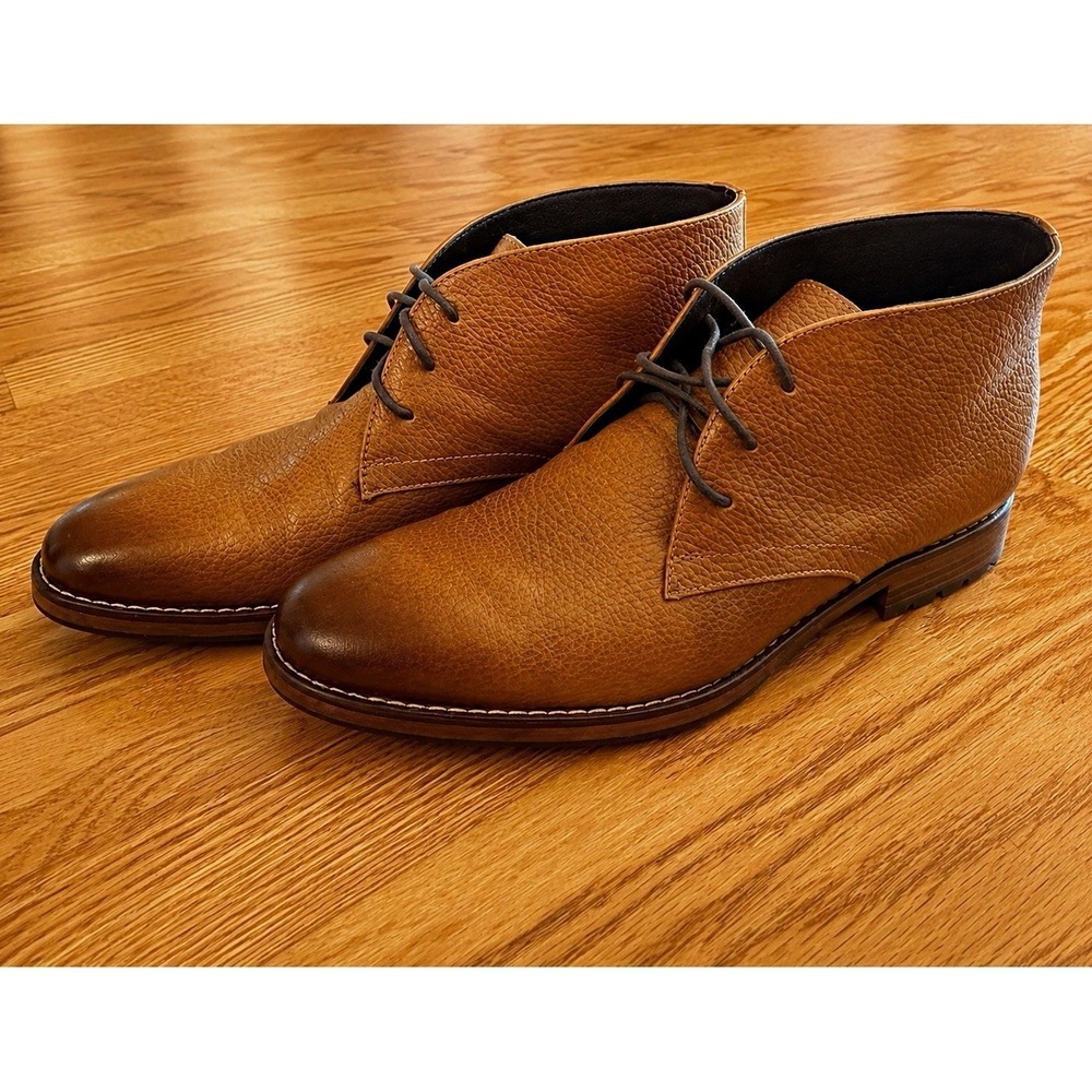 Joseph Abboud Cognac Tan Leather Chukka Boots Mens 10 41T4S53686